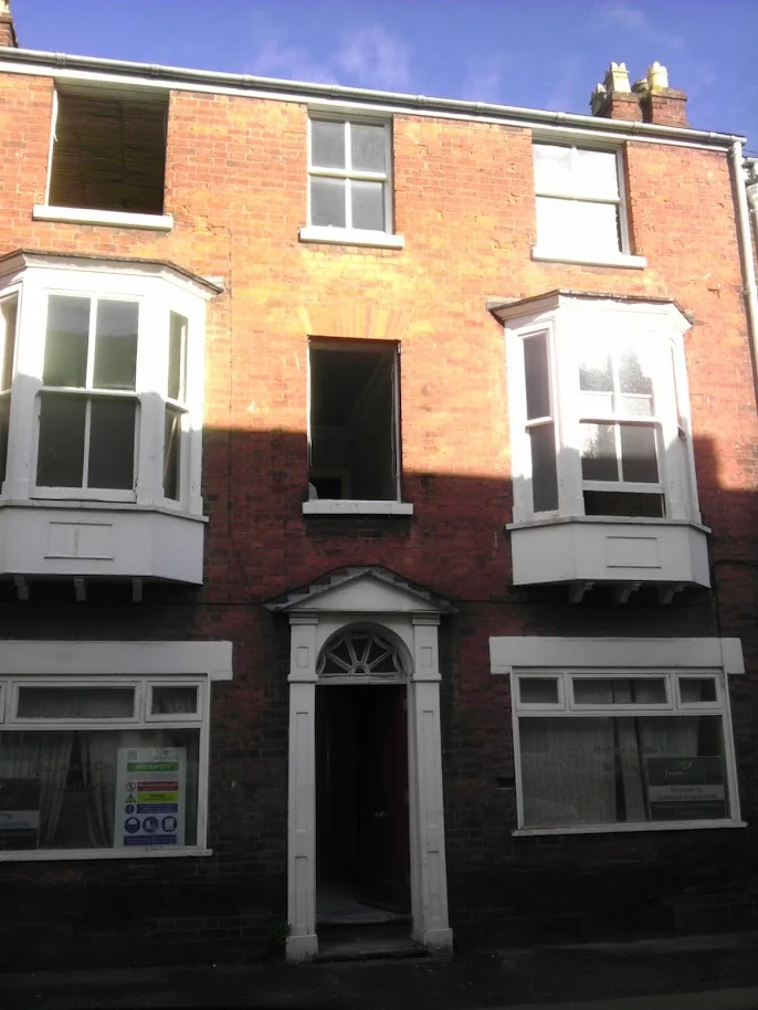 Listed building front elevation in Worcestershire WR1 during conversion